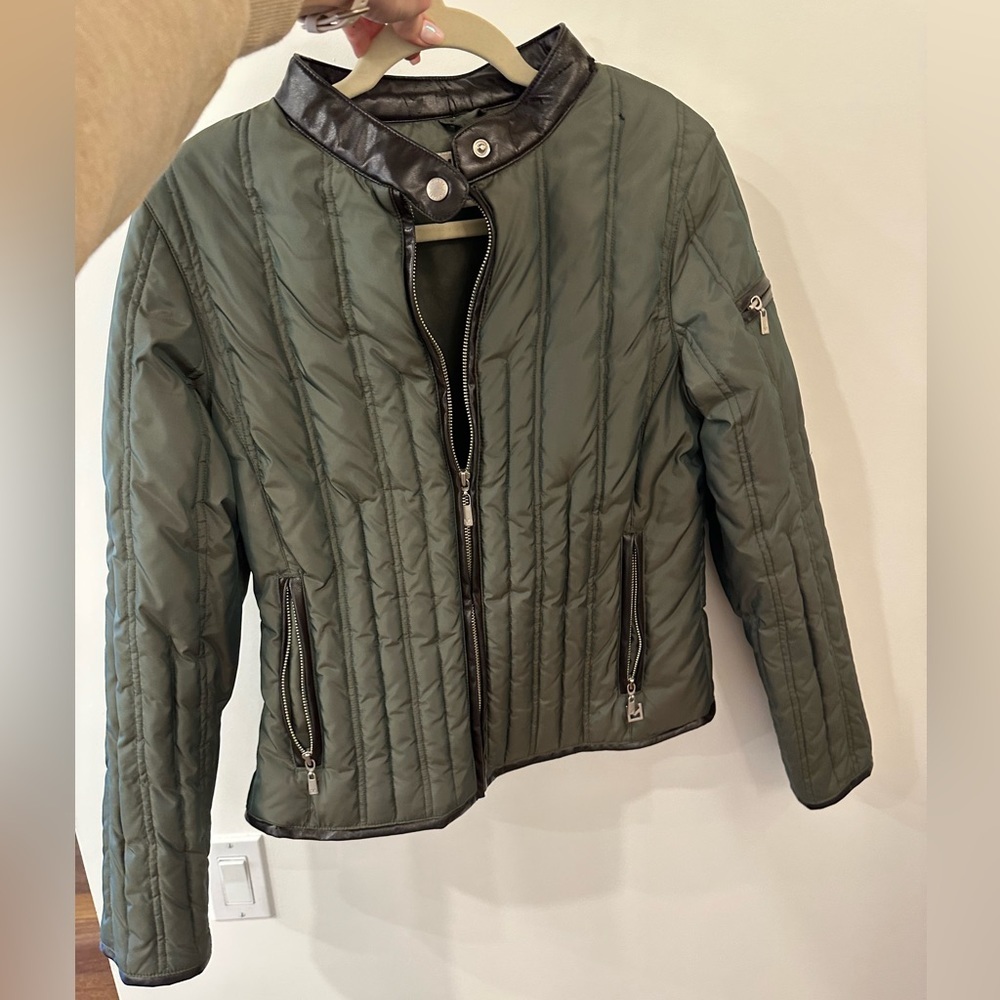 MICHAEL Michael Kors down jacket with leather trim size M